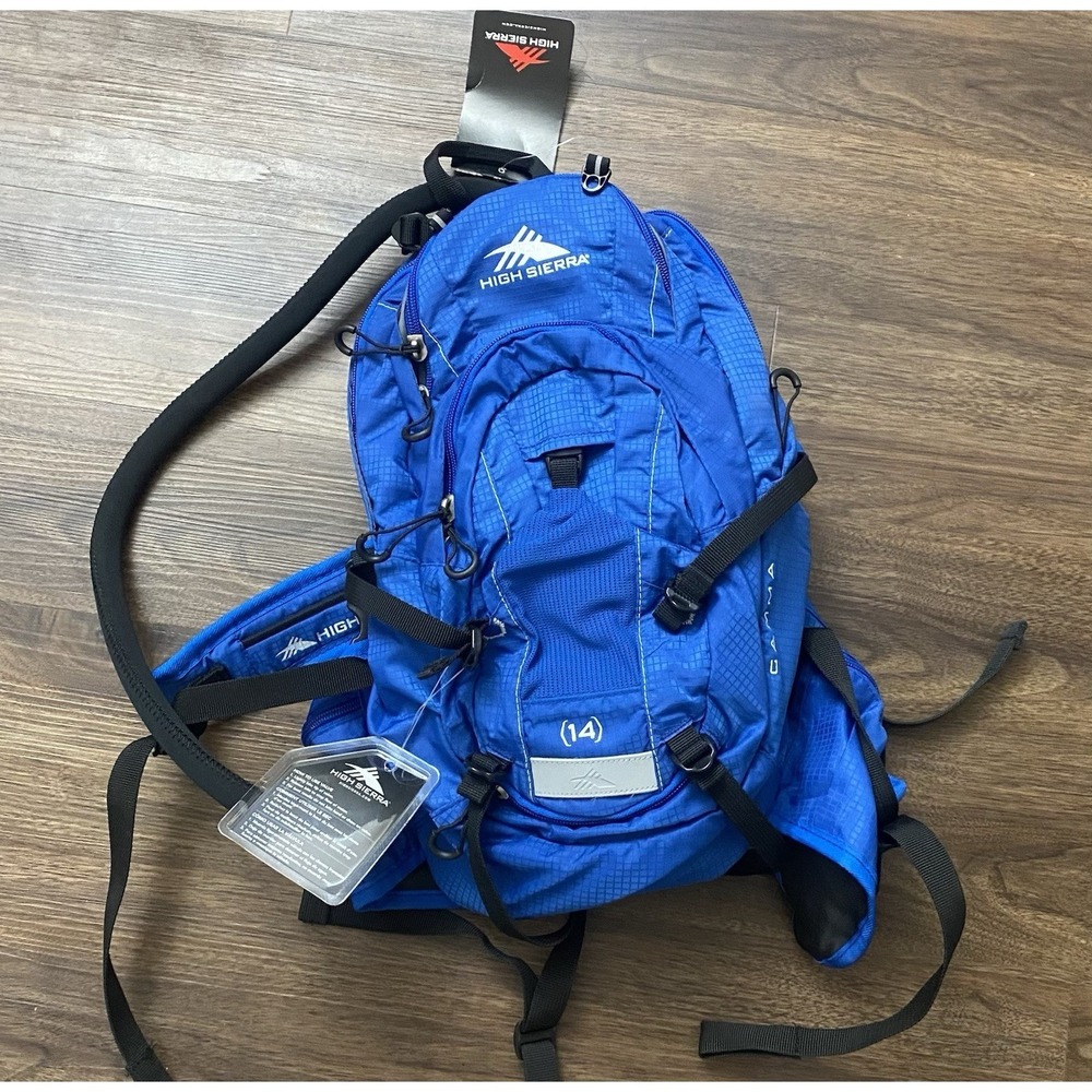 High Sierra Gamma 14 Hydration Backpack Blue Hiking Running Pack 2L